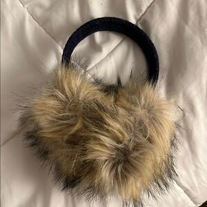 Faux Fur Ear Muffs w/ Plaid Band